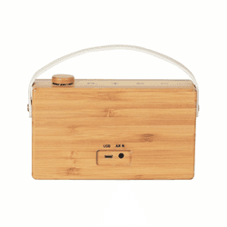 Caixa de Som Speaker/Rádio – Bamboo Collection De Madeira Com Bluetooth