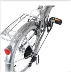 Bicicleta Dobrável Fenix Silver com Farol e Campainha - Kit Marcha Shimano - 6 Velocidades