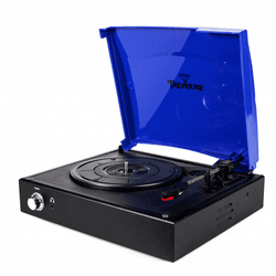 Vitrola Toca Discos Treasure - Blue Royal / Black com Software de Gravação para MP3