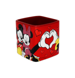 Caneca Quadrada Cubo Mickey e Minnie Namorados