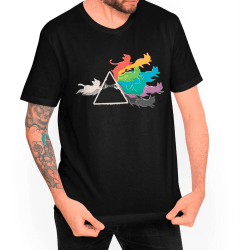 Camiseta Geek Masculina Gato Prisma 5 Cores